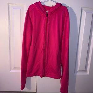 Tuff Athletics Bright Pink Body Fitting Zip-Up Sweater | Women’s Size S/P